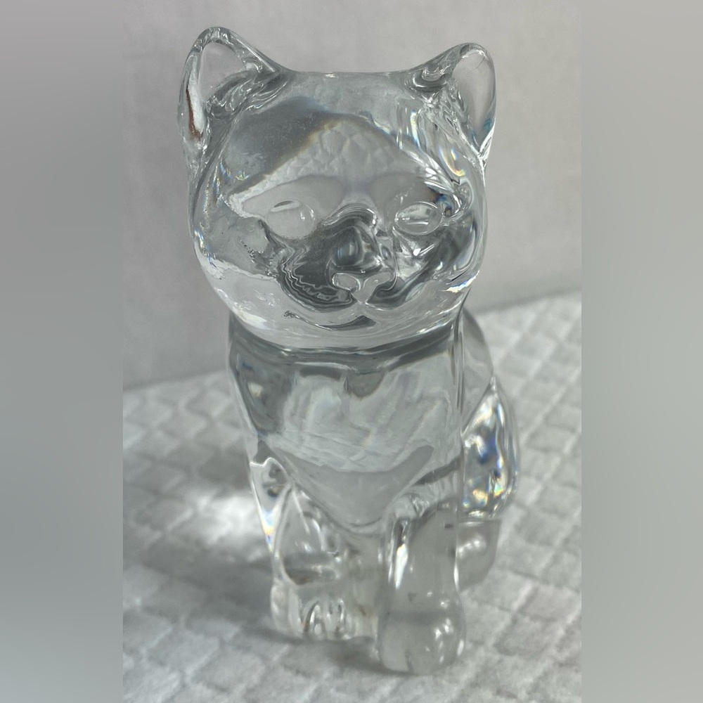 Princess House Crystal Glass Kitten with Wrapped Tail - 24% Lead Crystal Germany